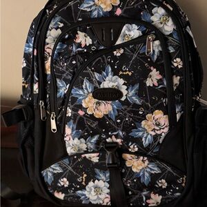 Floral Black Backpack